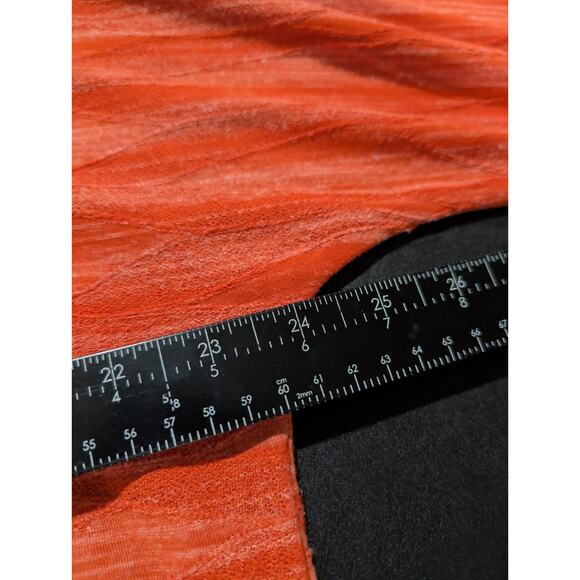 Chico's Women's Shirt Tunic Top Size 3 XL Orange textured Stripes v-neck Texture - Picture 13 of 14